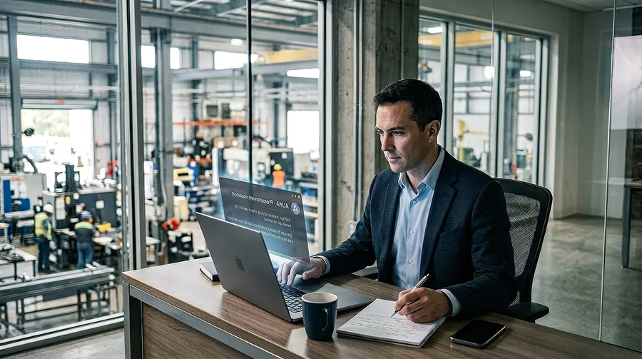 Procurement manager at a manufacturing facility using AI to research suppliers