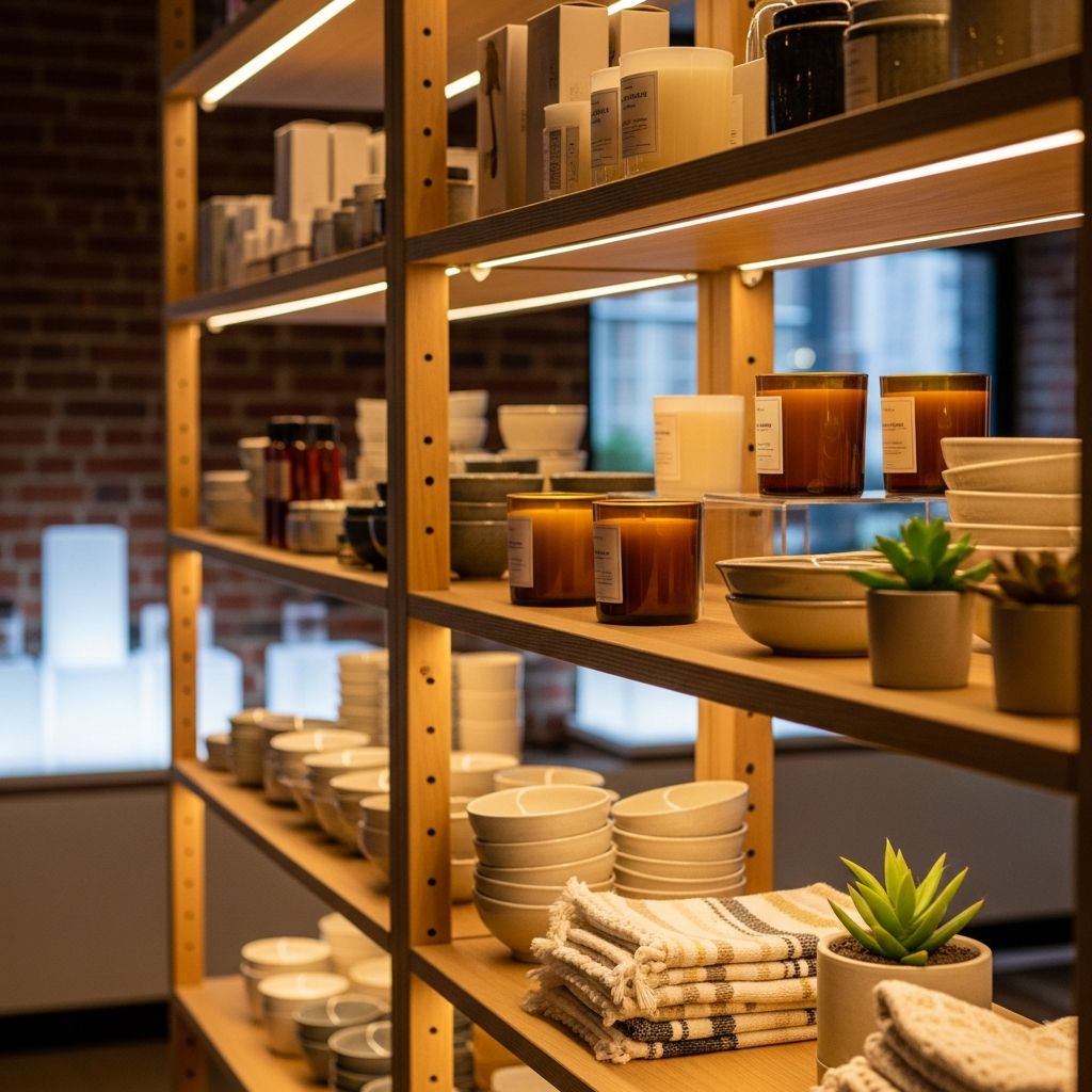 Beautifully merchandised boutique product display